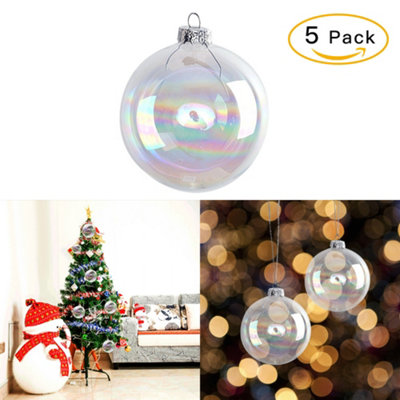 50pcs Clear Balls Fillable Baubles DIY Sphere Craft for Christmas Tree  Orname Xmas Ball Bauble 