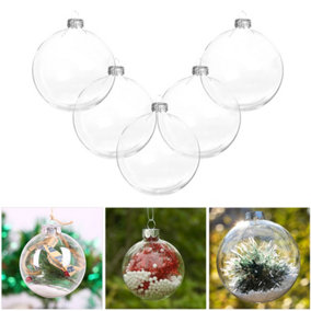 Livingandhome 5 Pcs Glass Ornament Balls for Christmas Tree Decor, Dia 6CM