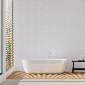 Livingandhome 5 Pcs Grey PVC Shower Wall Panels Sparkle Effect Bathroom 260 x 25cm