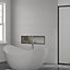 Livingandhome 5 Pcs White PVC Shower Wall Panels Sparkle Effect Bathroom 260 x 25cm