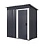 Livingandhome 5 x 3 ft Metal Shed Garden Storage Shed Pent Roof with Single Door , Charcoal Black