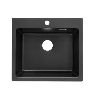 Livingandhome 55x49cm Quartz Undermount Kitchen Sink Single Bowl 550x490mm