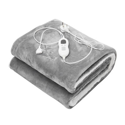 Livingandhome 6 Heating Mode Grey Reversible Flannel Electric Heated
