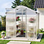 Livingandhome 6 x 6 ft Aluminium Hobby Greenhouse with Base and Window Opening