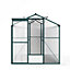 Livingandhome 6 x 6 ft Green Aluminium Hobby Greenhouse with Window Opening