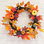 Livingandhome 60CM Fall Wreath for Front Door Halloween Thanksgiving Decoration