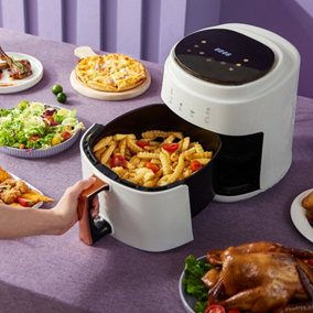 Livingandhome 8 L White Electric Air Fryer Oven with Digital Controls