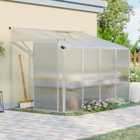 Livingandhome 8 x 4 ft Aluminum Hobby Greenhouse with Sliding Door and Window Opening