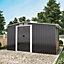 Livingandhome 8 x 4 ft Black Metal Garden Storage Shed with 4.2 x 2.5 ft Log Store