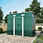 Livingandhome 8 x 4 ft Pent Metal Garden Shed Outdoor Tool Storage House with Lockable Door and Base Frame, Dark Green