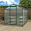 Livingandhome 8 x 6 ft Aluminium Hobby Greenhouse with Base and Window Opening