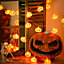 Livingandhome 80 Lights Halloween Pumpkin LED String Light Battery Operated Decor