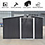 Livingandhome 8x8 ft  Black Garden Storage Shed with Log Storage