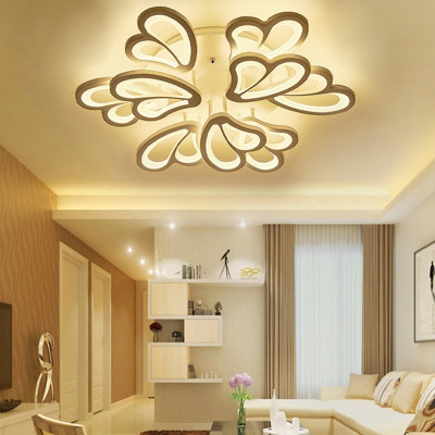 Livingandhome 9 Lights Dimmable Flower Shape LED Chandelier Ceiling