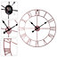 Livingandhome Antique Metal Oversized Decorative Wall Clock with Roman Numerals 60 cm