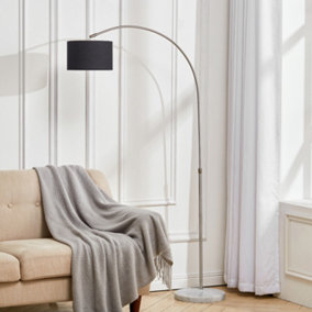 Livingandhome Arched Floor Lamp Marble Base with Shade