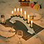 Livingandhome Arched Wooden Candle Bridge with 7 LED Lights Christmas Room Decor