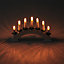 Livingandhome Arched Wooden Candle Bridge with 7 LED Lights Christmas Room Decor