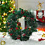 Livingandhome Artificial Christmas Wreath Home Decor with LED String Lights