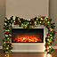 Livingandhome Artificial LED Warm White Light Christmas Garland 270cm