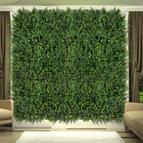 Livingandhome Artificial Plant Hedge Green Grass Wall Panel Backdrop Decor 400 x 600 mm