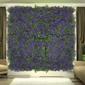 Livingandhome Artificial Purple Grass Garden Wedding Decor Wall Panel Foliage Hedge Privacy Screen 100 x 100 cm