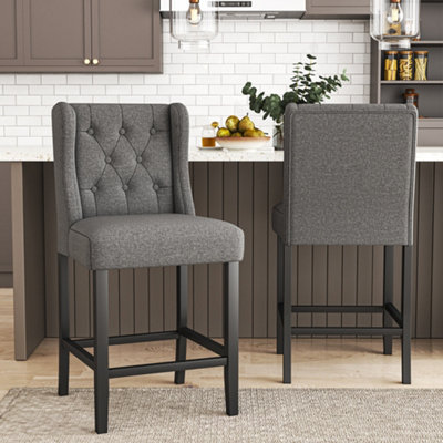 Upholstered bar stools store set of 2