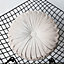 Livingandhome Beige Round Pleated Velvet Cushion 45cm