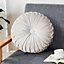 Livingandhome Beige Round Pleated Velvet Cushion 45cm