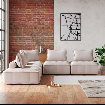 Beige deals single sofa