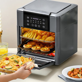 Livingandhome Black  12L Touchscreen Air Fryer Oven with Timer
