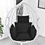 Livingandhome Black Cotton Filled Egg Hanging Chair Cushion Seat Pad