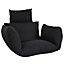 Livingandhome Black Cotton Filled Egg Hanging Chair Cushion Seat Pad