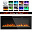 Livingandhome Black Electric Remote Control Adjustable Flame Fireplace 100 Inch