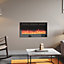 Livingandhome Black Electric Remote Control Adjustable Flame Fireplace 40 Inch