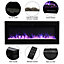 Livingandhome Black Electric Remote Control Adjustable Flame Fireplace 50 Inch