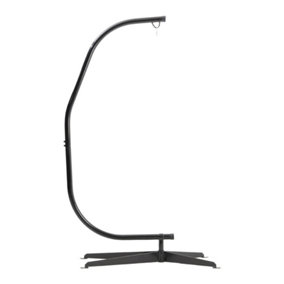 Livingandhome Black Heavy Duty C Shape Indoor Outdoor Metal Hanging Chair Stand