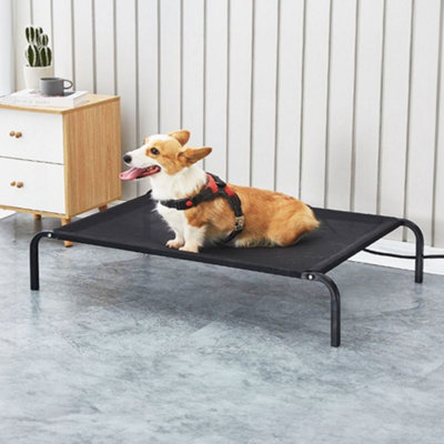 Livingandhome Black Mesh Fabric Elevated Pet Dog Bed Extra Large DIY