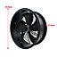 Livingandhome Black Metal 5 Blade Double Sided Mesh Extractor Fan 14 Inch