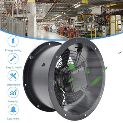 Livingandhome Black Metal 5 Blade Double Sided Mesh Extractor Fan 18 ...