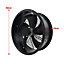 Livingandhome Black Metal 5 Blade Double Sided Mesh Extractor Fan 22 Inch