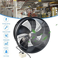 Livingandhome Black Metal 5 Blade Double Sided Mesh Extractor Fan 24 Inch with Governor Switch