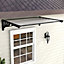 Livingandhome Black Outdoor Front Door Canopy Awning Rain Shelter W 150 cm x D 90 cm x H 28 cm