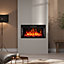 Livingandhome Black Recessed and Freestanding Metal Electric Heater Fireplace 28 Inch
