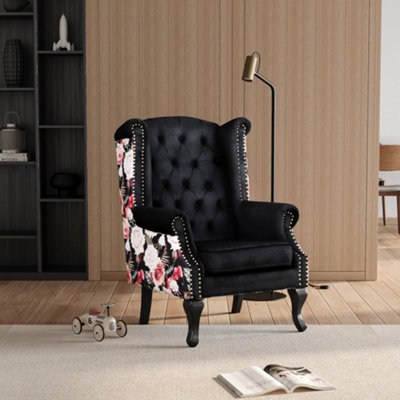 Black studded armchair hot sale