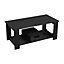 Livingandhome Black Simple Wooden Coffee Table Storage Desk with 1 Drawer