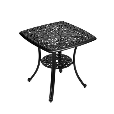 Cast aluminum store end table