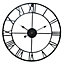 Livingandhome Black Vintage Round Roman Numeral Metal Wall Clock 40 cm