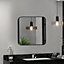 Livingandhome Black Wall Mounted Square Framed Bathroom Mirror 700 mm x 700 mm