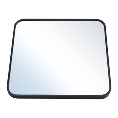 Livingandhome Black Wall Mounted Square Framed Bathroom Mirror 700 mm x 700 mm